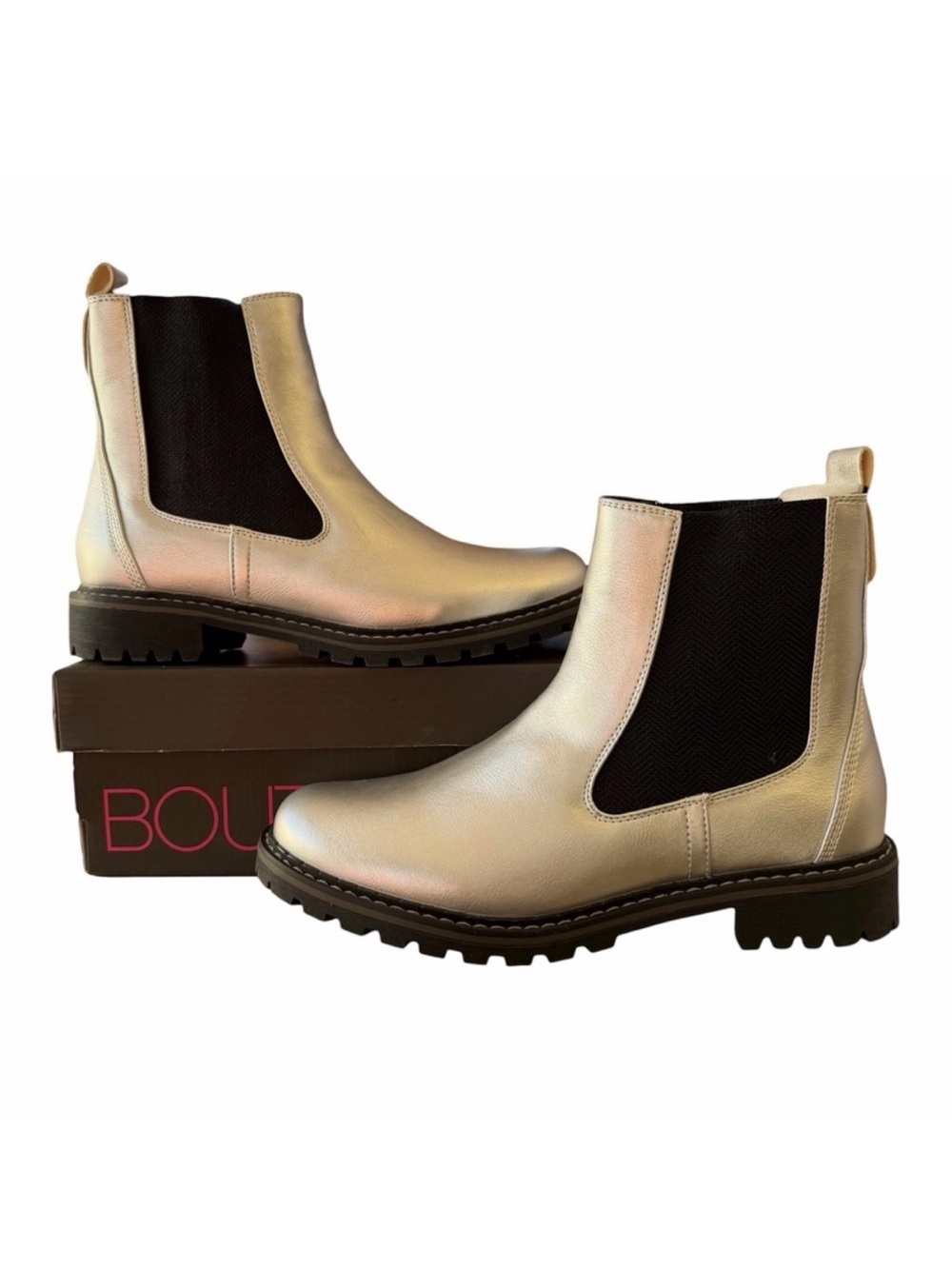 Boutique by Corkys To Be Honest Silver Chelsea Boot Women 11 Futuristic Metallic